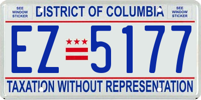 DC license plate EZ5177