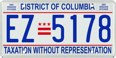 DC license plate EZ5178