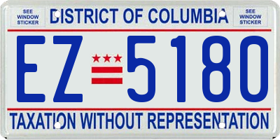 DC license plate EZ5180