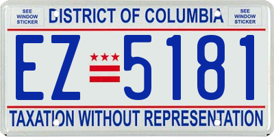 DC license plate EZ5181
