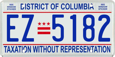 DC license plate EZ5182