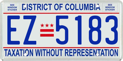 DC license plate EZ5183