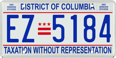 DC license plate EZ5184