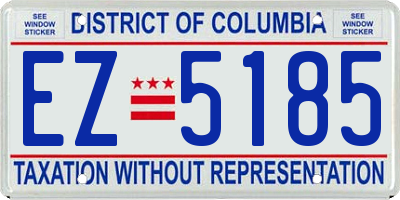 DC license plate EZ5185