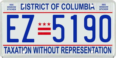 DC license plate EZ5190