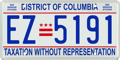 DC license plate EZ5191