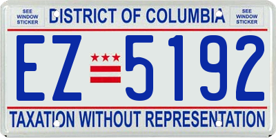 DC license plate EZ5192