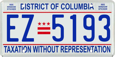 DC license plate EZ5193