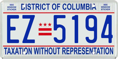 DC license plate EZ5194