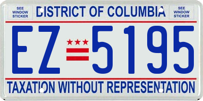 DC license plate EZ5195