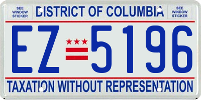 DC license plate EZ5196