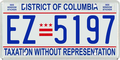 DC license plate EZ5197