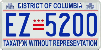 DC license plate EZ5200