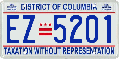 DC license plate EZ5201