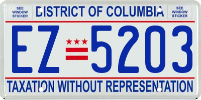 DC license plate EZ5203