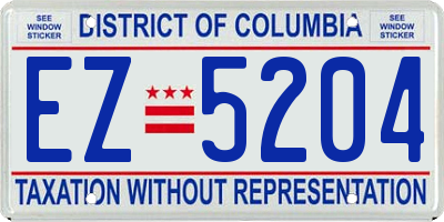 DC license plate EZ5204