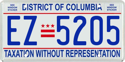 DC license plate EZ5205