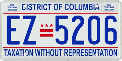 DC license plate EZ5206