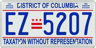 DC license plate EZ5207