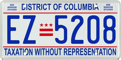 DC license plate EZ5208