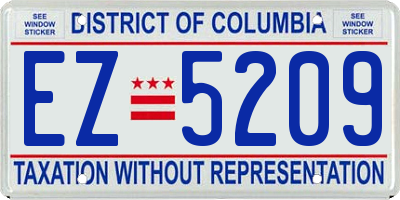 DC license plate EZ5209