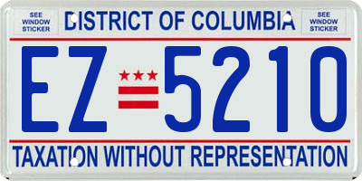 DC license plate EZ5210