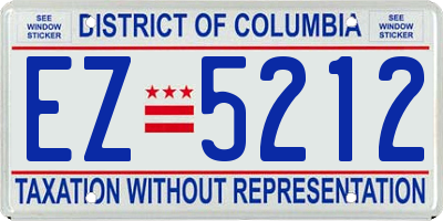 DC license plate EZ5212