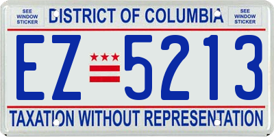 DC license plate EZ5213