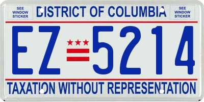 DC license plate EZ5214