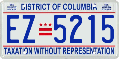 DC license plate EZ5215