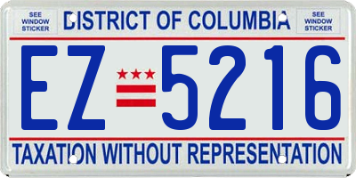 DC license plate EZ5216