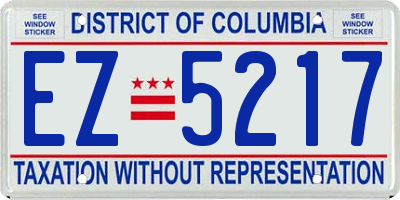 DC license plate EZ5217