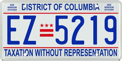 DC license plate EZ5219