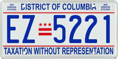 DC license plate EZ5221