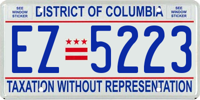 DC license plate EZ5223