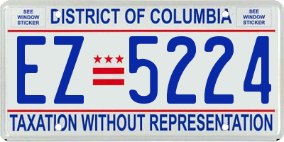 DC license plate EZ5224