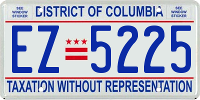 DC license plate EZ5225