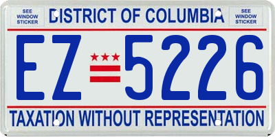 DC license plate EZ5226