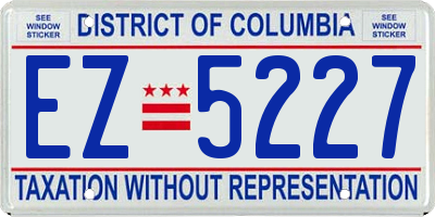 DC license plate EZ5227