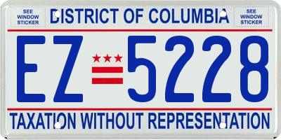 DC license plate EZ5228