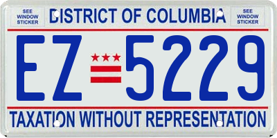 DC license plate EZ5229