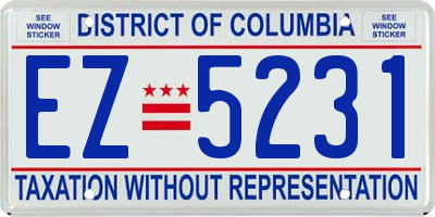 DC license plate EZ5231