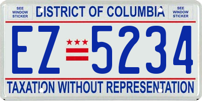 DC license plate EZ5234