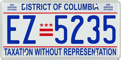 DC license plate EZ5235