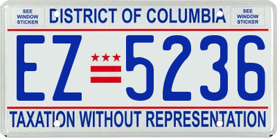 DC license plate EZ5236