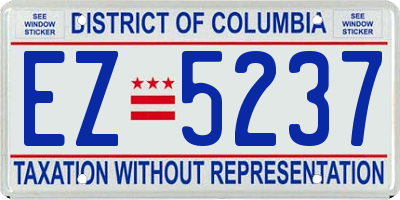 DC license plate EZ5237