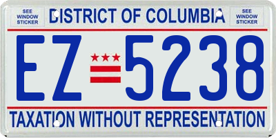 DC license plate EZ5238