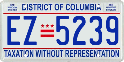 DC license plate EZ5239