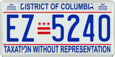 DC license plate EZ5240