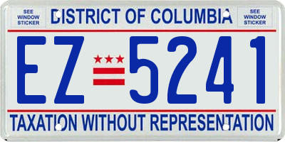 DC license plate EZ5241